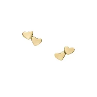 Pendientes de botón Sutton Heartbeat en latón dorado