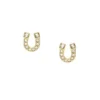 Pendientes de botón Sutton Horseshoe en acero inoxidable dorado