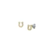 Pendientes de botón Sutton Horseshoe en acero inoxidable dorado