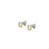 Pendientes de botón Sutton Horseshoe en acero inoxidable dorado