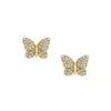 Pendientes de botón Sutton Pavé Butterfly de acero inoxidable dorado Pendientes de botón Sutton Pavé Butterfly de acero inoxidable dorado