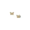 Pendientes de botón Sutton Pavé Butterfly de acero inoxidable dorado Pendientes de botón Sutton Pavé Butterfly de acero inoxidable dorado