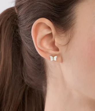Pendientes de mariposa con pendiente de nácar blanco Sutton Radiant Wings