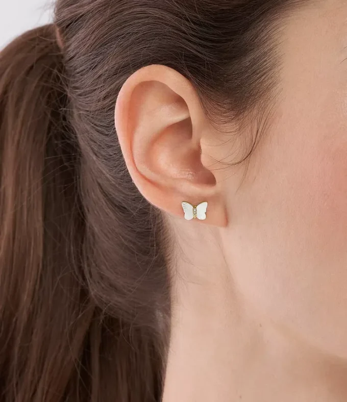 Pendientes de mariposa con pendiente de nácar blanco Sutton Radiant Wings Pendientes de mariposa con pendiente de nácar blanco Sutton Radiant Wings