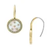 Pendientes largos clásicos de nácar en tono dorado y acero inoxidable de Merrit Pendientes largos clásicos de nácar en tono dorado y acero inoxidable de Merrit
