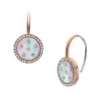 Pendientes largos clásicos Merrit de acero inoxidable dorado con nácar rosa Pendientes largos clásicos Merrit de acero inoxidable dorado con nácar rosa