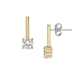 Pendientes largos Ellis Shaky Glitz de acero inoxidable dorado