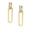 Pendientes largos Heritage D-Link Glitz en acero inoxidable dorado