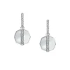 Pendientes largos Merrit Timeless de nácar y acero inoxidable plateado