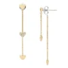 Pendientes Sutton Heartbeat de latón dorado de delante hacia atrás Pendientes Sutton Heartbeat de latón dorado de delante hacia atrás