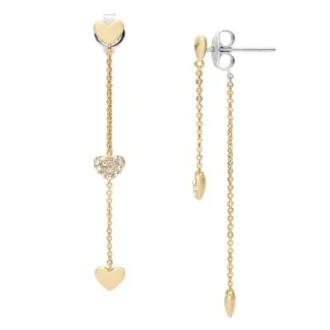 Pendientes Sutton Heartbeat de latón dorado de delante hacia atrás