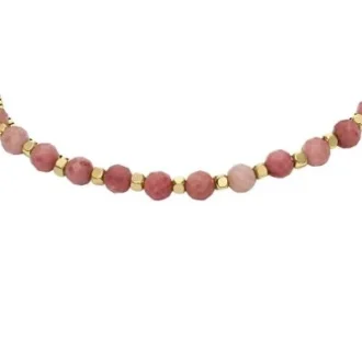Pulsera apilable de rodocrosita rosa de varias vueltas