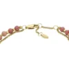Pulsera apilable de rodocrosita rosa de varias vueltas