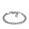 Pulsera de acero inoxidable con cadena de textura lineal Harlow