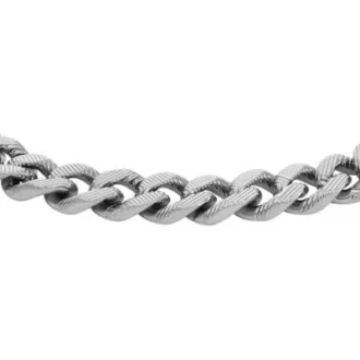 Pulsera de acero inoxidable con cadena de textura lineal Harlow