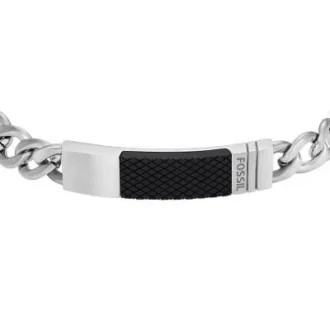 Pulsera de cadena de acero inoxidable con textura moleteada a máquina