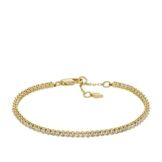 Pulsera de cadena tipo tenis Ellis Pavé Glitz de latón dorado
