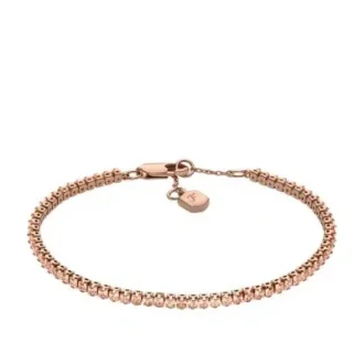Pulsera de cadena tipo tenis Ellis Pavé Glitz en latón dorado rosa