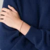 Pulsera de cadena tipo tenis Ellis Pavé Glitz en latón dorado rosa