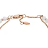 Pulsera de cuentas con cadena de cuarzo rosa apiladas Pulsera de cuentas con cadena de cuarzo rosa apiladas