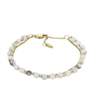 Pulsera de cuentas con cadena de howlita apiladas