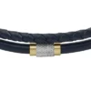 Pulsera de cuero azul marino con textura moleteada a máquina y múltiples vueltas