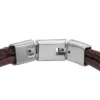 Pulsera de cuero marrón con textura moleteada a máquina y múltiples vueltas Pulsera de cuero marrón con textura moleteada a máquina y múltiples vueltas