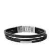 Pulsera de cuero negro de varias vueltas Townsman Pulsera de cuero negro de varias vueltas Townsman