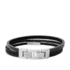 Pulsera de cuero negro de varias vueltas Townsman Pulsera de cuero negro de varias vueltas Townsman