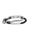 Pulsera de doble vuelta de nailon negro y acero inoxidable Ellis Pulsera de doble vuelta de nailon negro y acero inoxidable Ellis