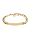 Pulsera de identificación Ellis de acero inoxidable dorado