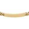 Pulsera de identificación Ellis de acero inoxidable dorado