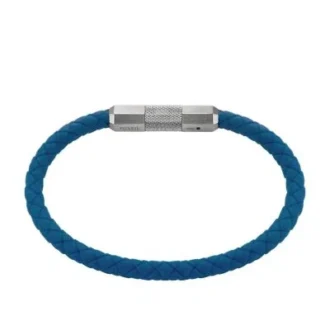 Pulsera de silicona azul marino con textura moleteada a máquina