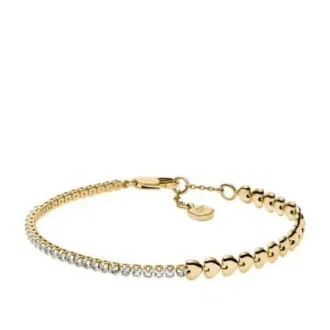 Pulsera de tenis con eslabones en forma de corazón de latón dorado Sutton Love-All Pulsera de tenis con eslabones en forma de corazón de latón dorado Sutton Love-All