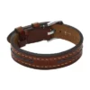 Pulsera Everett con correa de cuero marrón con pespuntes