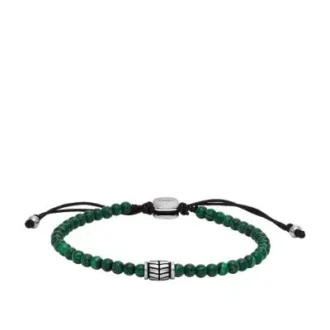 Pulsera Everett con cuentas de malaquita reconstituida