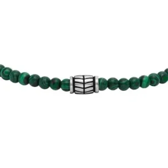 Pulsera Everett con cuentas de malaquita reconstituida