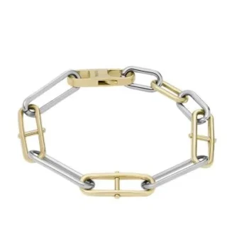 Pulsera Heritage con eslabones en D de acero inoxidable en dos tonos