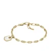 Pulsera Heritage Crest con cadena de latón dorado y nácar