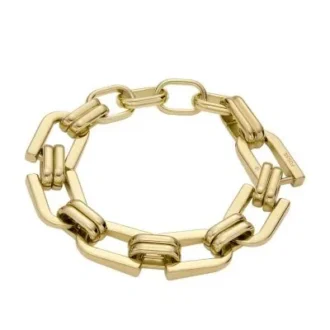 Pulsera Heritage D-Link de acero inoxidable dorado