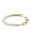 Pulsera Heritage Pearl D-Link de acero inoxidable dorado