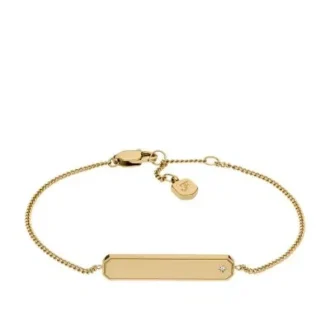 Pulsera identificativa Sadie de acero inoxidable dorado