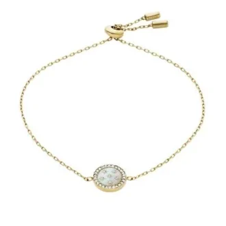 Pulsera Merrit Classic de acero inoxidable dorado con nácar