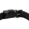 Pulsera resistente de acero inoxidable y correa de cuero negro. Pulsera resistente de acero inoxidable y correa de cuero negro.