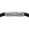Pulsera Station de silicona negra con textura moleteada a máquina