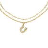 Pulsera Sutton Horseshoe de acero inoxidable dorado con múltiples vueltas
