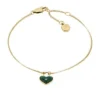 Pulsera Sutton Modern Meadows con cadena y corazón de malaquita reconstituida