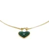 Pulsera Sutton Modern Meadows con cadena y corazón de malaquita reconstituida
