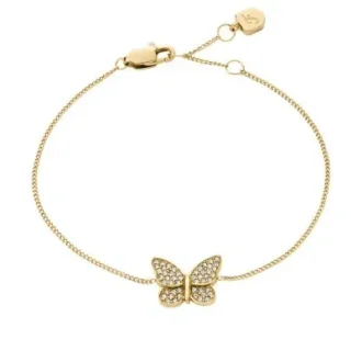 Pulsera Sutton Pavé Butterfly de acero inoxidable dorado