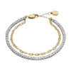 Pulsera tenis Heritage D-Link Glitz de acero inoxidable en dos tonos